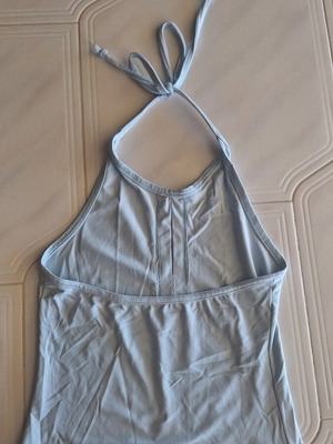 Halter Neck Top baby blue size S like new with cut-out