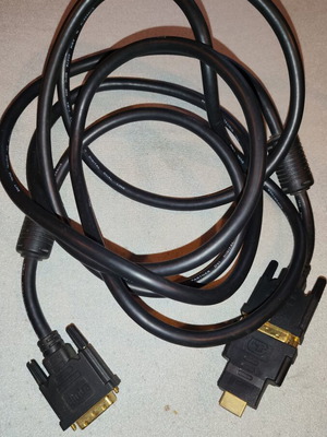 DVI-D Male Cable with Optional HDMI Male Adapter like new