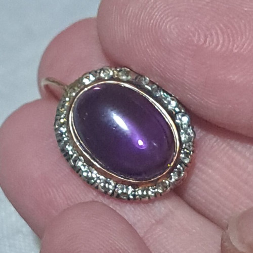 Vintage 925 earrings with purple and white stones, like new