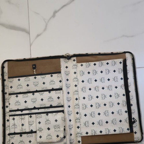 MCM Munchen Rare Vintage White Visetos Monogram Portfolio