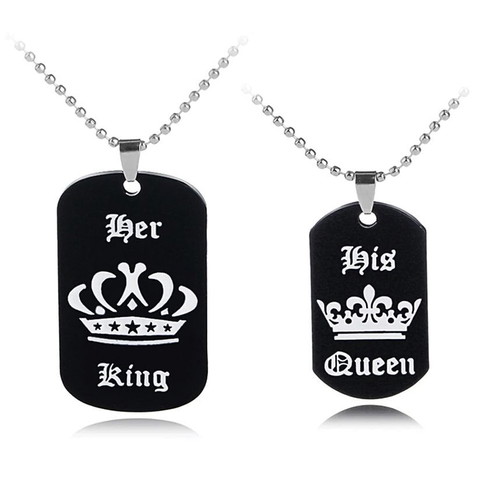 King & Queen stainless steel pendant set new