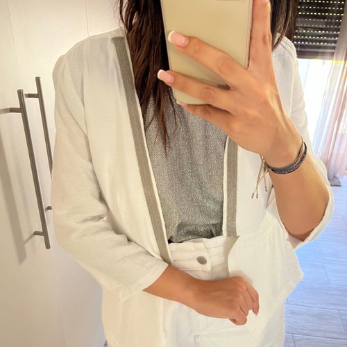 Trash & Luxury summer jacket new, size M, white with silver detail