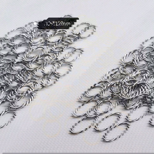 Stainless steel open rings 1.5×12mm, new, pack of 100