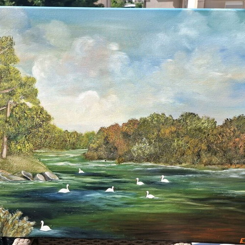 Handmade oil painting landscape new 70x100x1.5cm