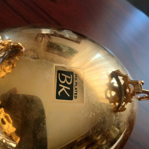 24K Plated BK Gold-Plated Metal Decorative Bowl, vintage