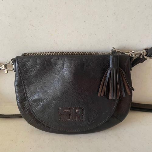 Sonia Rykiel mini leather crossbody bag like new, brown