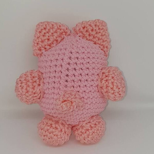 Handmade crocheted doll faces new, piglet