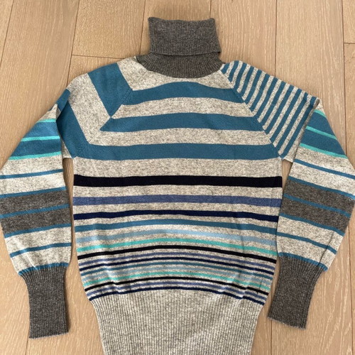 Benetton women's striped colorful turtleneck like new, size S