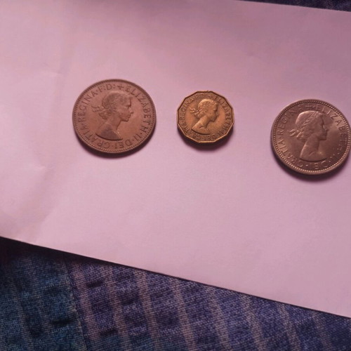 Set of 3 British Pre-Decimal Coins like new (1957-1964)