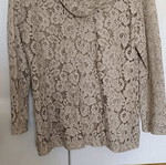L lace beige jacket-style blouse like new, size L
