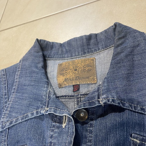 Miss Denim Jean Dress like new, short with front and back pockets, blue