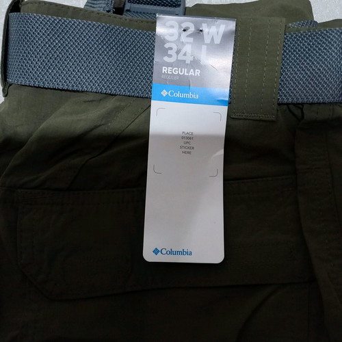 Columbia men's pants new, technical, brown, size 32/34
