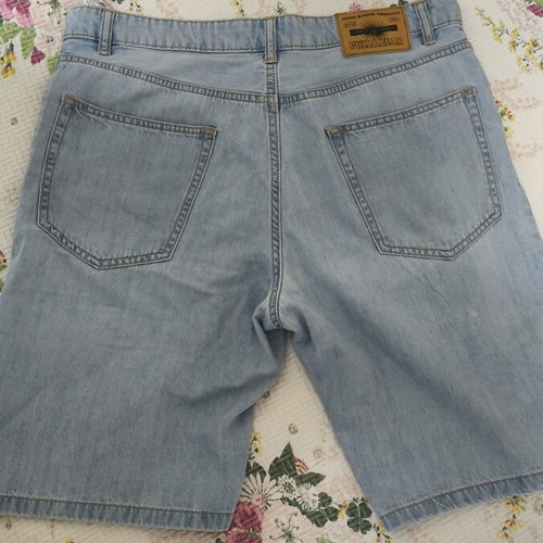 Pull & Bear light blue denim bermuda shorts used, size L