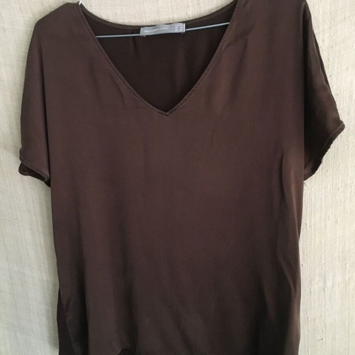 Hallhuber Donna elegant blouse like new, size L 40 12, brown