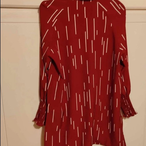 Asymmetric brick red tunic shirt new one size