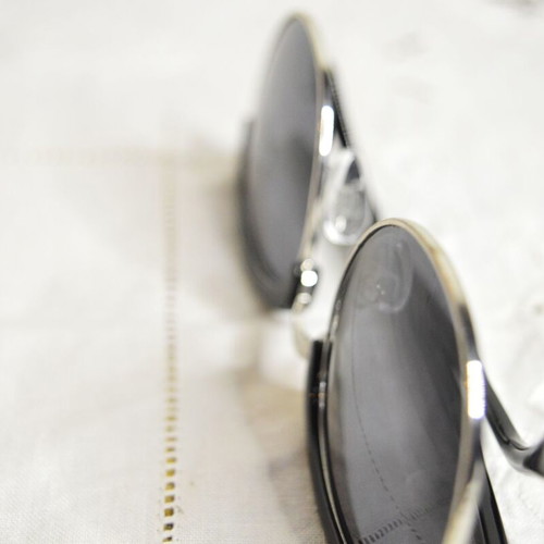 H&M Round Sunglasses Black Silver Like New