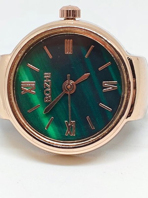 Bozhi Ring Watch with Green Dial and Gold Bracelet new