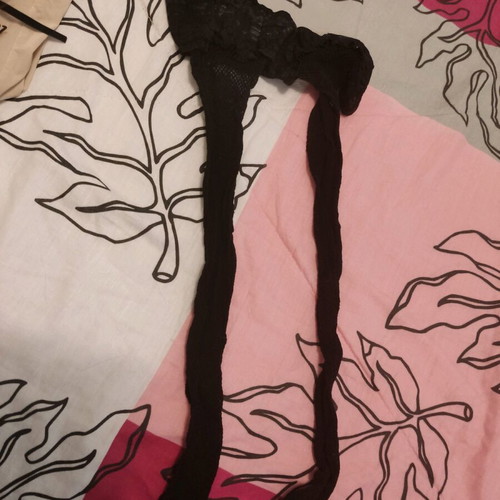 Black garters new, fishnet large