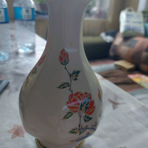 Irish vase used, hand-crafted Oriental Paradise design