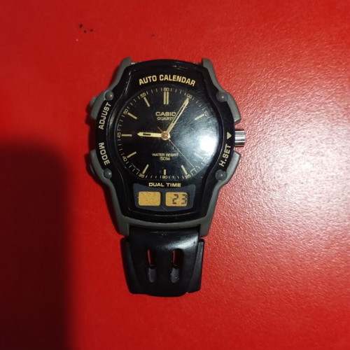 Casio AW-24 vintage μεταχειρισμένο ρολόι αναλογικό-ψηφιακό μαύρο