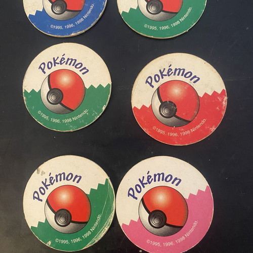 Vintage Pokémon Master Trainer Tokens used, set of 6 Greek edition (1999)