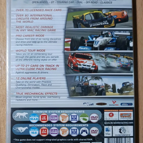 Toca Race Driver 3 Mac game sealed, 2008 racing
