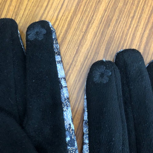 Women's gloves new 2-tone black and gray