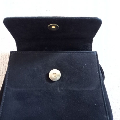 Goya vintage 1980s black suede women's evening shoulder bag used