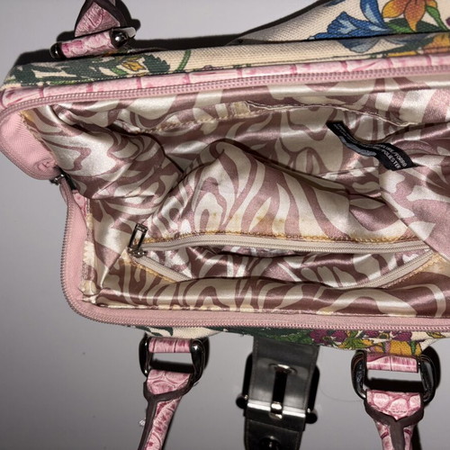 Guess vintage floral handheld bag, pink and turquoise details