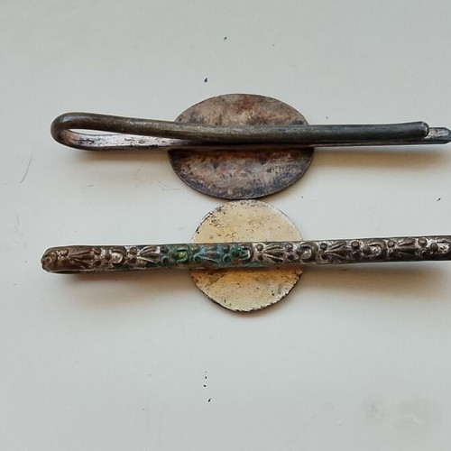 Tie clip 1950-60 with Parthenon and ancient kantharos like new
