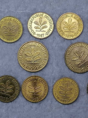West Germany coins used, pack of 10