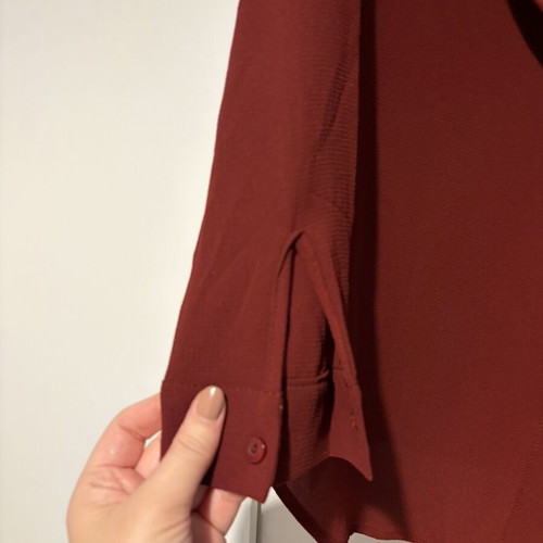 Noobass asymmetrical burgundy shirt S/M with sleep mask gift