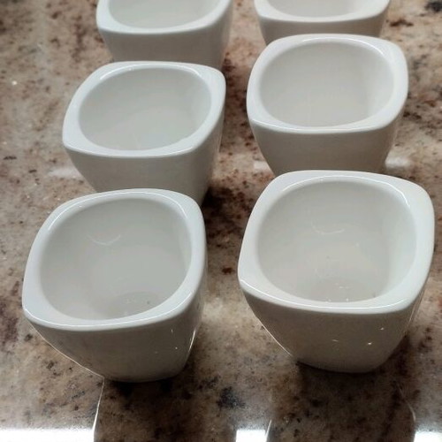White porcelain egg cups new, set of 6 pieces