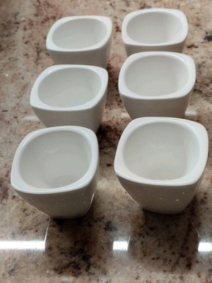 White porcelain egg cups new, set of 6 pieces