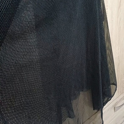 Asymmetrical black fishnet dress like new, size M