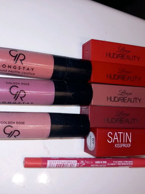 Liquid lipstick set used with Elixir lipstick and pencil