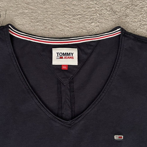 Tommy Hilfiger T-shirt Jersey V-neck Black Iris men's XXL