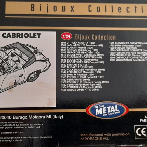 Porsche 356b cabriolet 1961 , 1:24