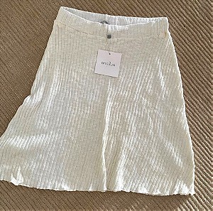 Ολοκαίνουρια με το καρτελάκι αφόρετη φούστα βαμβακερή knit-ribbed λευκη