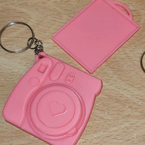 Camera keychain set with internal photo holder new
