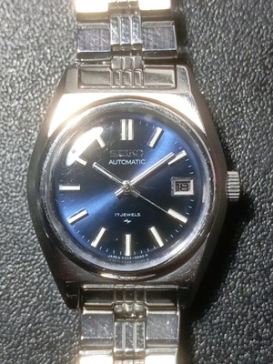 Seiko γυναικείο αυτόματο ρολόι vintage με μπλε καντράν και ατσάλινο μπρασελέ μεταχειρισμένο