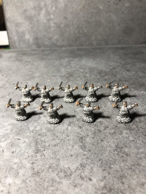 Pendraken 12mm miniature dwarf warriors, 90s, set of 9
