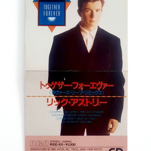 Rick Astley Together Forever Japanese CD Single used, 1988 pop