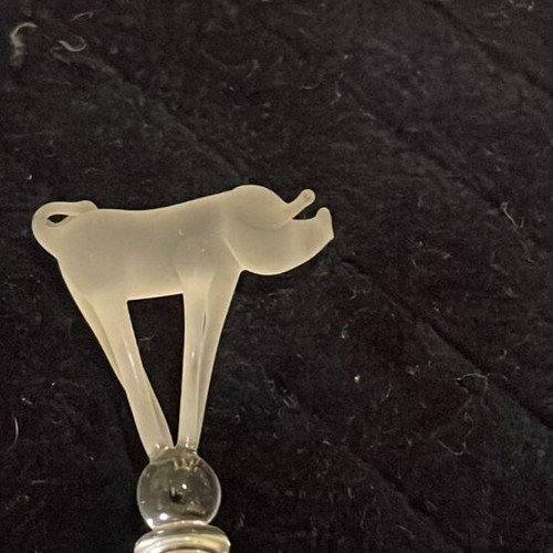 Crystal drink stirrers with animals, set of 4, new