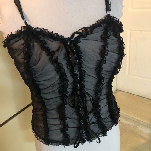 Transparent lingerie like new, black with details