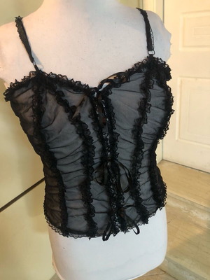 Transparent lingerie like new, black with details