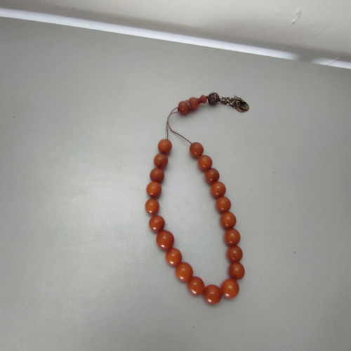 Komboloi mastic 21 beads vintage metal part used