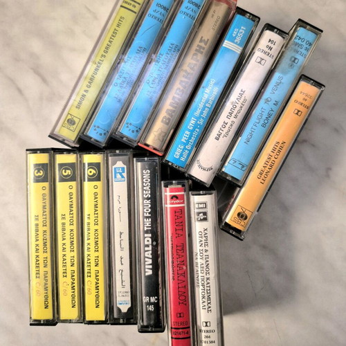 Cassette tapes used, pack of 15 with various music