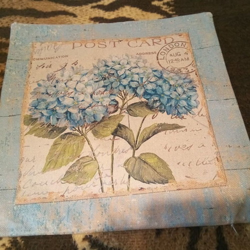 Decorative sofa pillow cover with blue hydrangea bouquet new