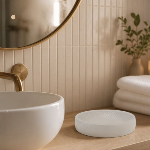 Plastic soap dish white, like new